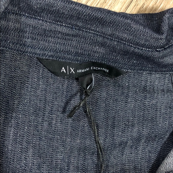 New Armani Exchange Denim Button Down Shirt XL - Picture 4 of 11